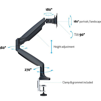 Multibrackets M Deskmount Gas Spring Single Black