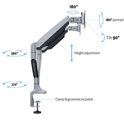 Multibrackets M Deskmount Gas Spring Dual Silver