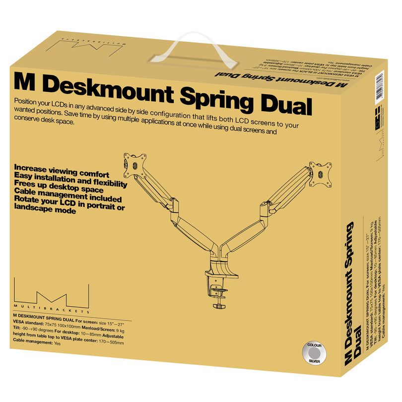 Multibrackets M Deskmount Gas Spring Dual Silver