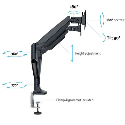 Multibrackets M Deskmount Gas Spring Dual Black