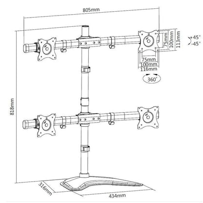 Multibrackets M Deskstand Basic Quad