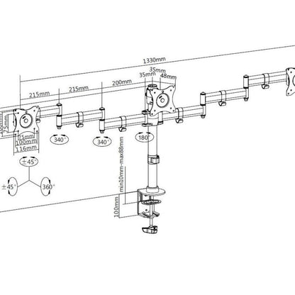 Multibrackets M Deskmount Basic Triple