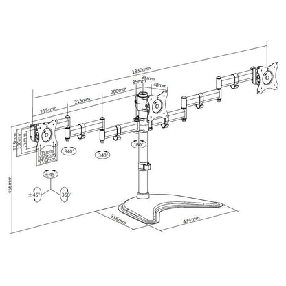 Multibrackets M Deskstand Basic Triple