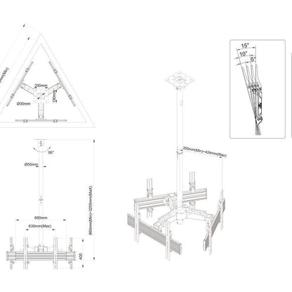 Multibrackets M Ceiling Mount Pro MBC3U