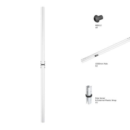 Multibrackets M Pro Series - Chrome Extension Pipe 3m
