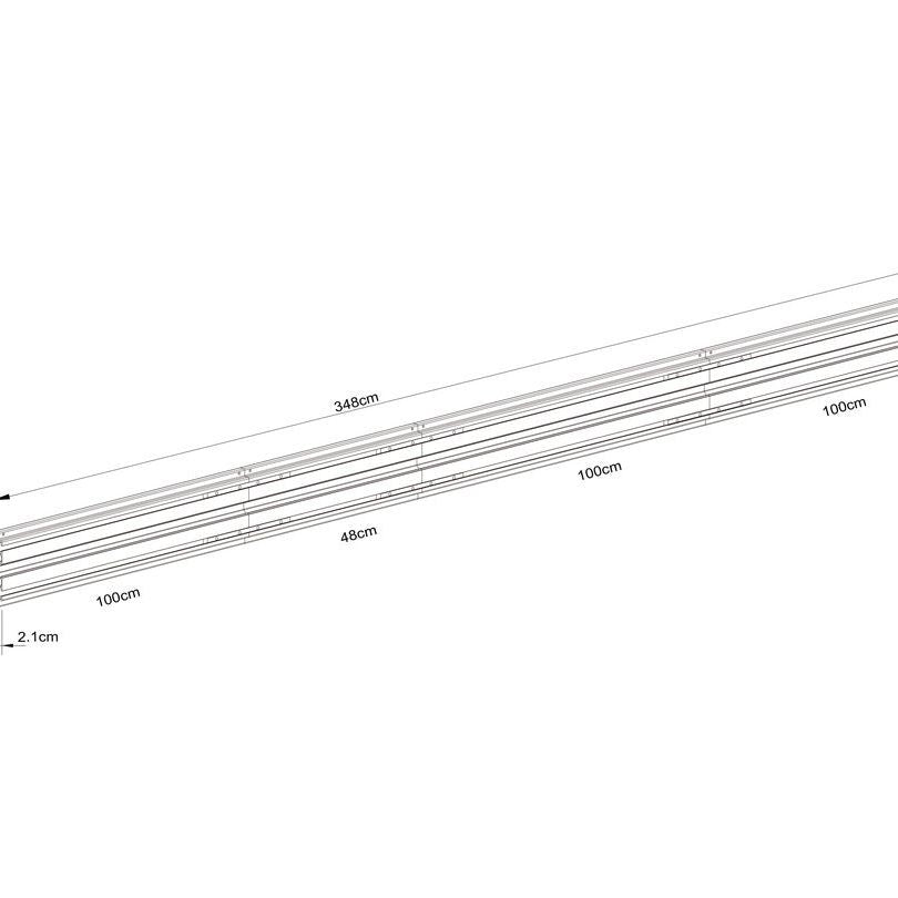 Multibrackets M Pro Series - Triple Screen Rail 348cm Black