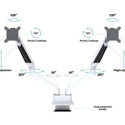 Multibrackets M VESA Gas Lift Arm Dual Side by Side White