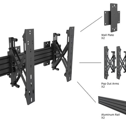 Multibrackets M Wallmount Pro MBW1U Push In Pop Out Black
