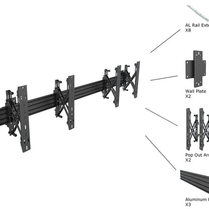 Multibrackets M Wallmount Pro MBW2U Push In Pop Out Black