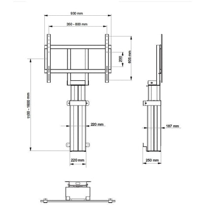 Multibrackets M Motorized Public Floormount 160kg Black SD