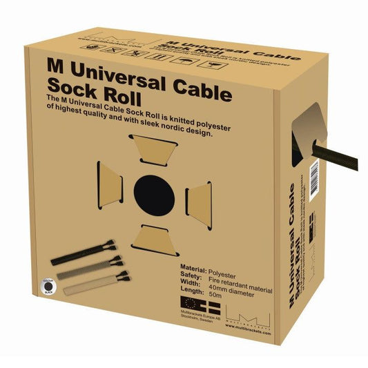Multibrackets M Universal Cable Sock Roll Black 40mm-W 50m-L