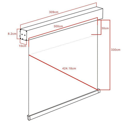 Multibrackets M 1:1 Motorized Projection Screen 300x300, 167" White Edition