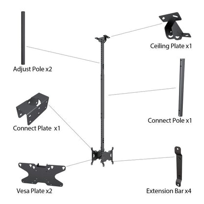 Multibrackets M Public Ceilingmount Small Back to Back Black 1500