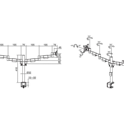 Multibrackets M VESA Deskmount Officeline Dual White