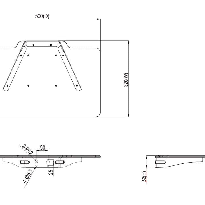 Multibrackets M Computer Shelf Motorized Touch Tilt & Table 120 kg Max