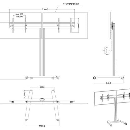 Multibrackets M Public Display Stand 180 HD Dual Black
