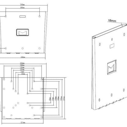 Multibrackets M VESA Wallmount III Black 75 100 200x100 200x200