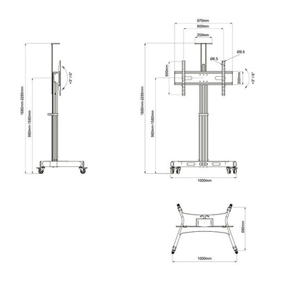 Multibrackets M Motorized Public Floorstand Single Pillar 170 HD