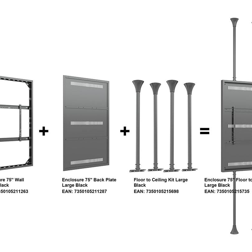 Multibrackets M Pro Series Enclosure 75" Floor to Ceiling Medium Black