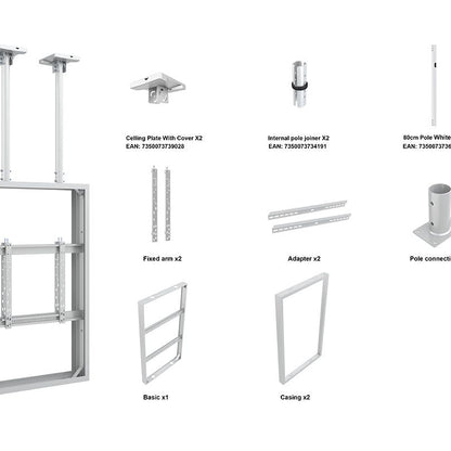 Multibrackets M Pro Series Enclosure Ceiling Mount B2B 55" Medium White