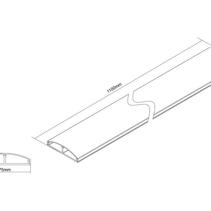 Multibrackets M Cable Cover SS Aluminum 75mm W - 1100mm L