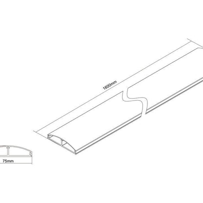 Multibrackets M Cable Cover SS Aluminum 75mm W - 1600mm L