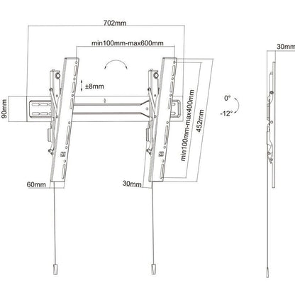 Multibrackets M VESA Wallmount Super Slim Tilt 600 MAX