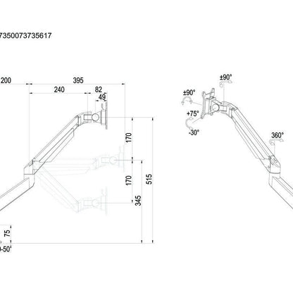 Multibrackets M VESA Gas Lift Arm Single White HD