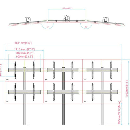 Multibrackets M Pro Series - Video Wall Floormount MBFMC3x2U