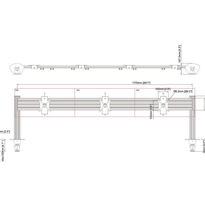Multibrackets M Deskmount Column Pro 3x1 MBDM3x1U