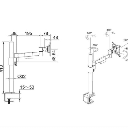 Multibrackets M VESA Deskmount Officeline Single I Black