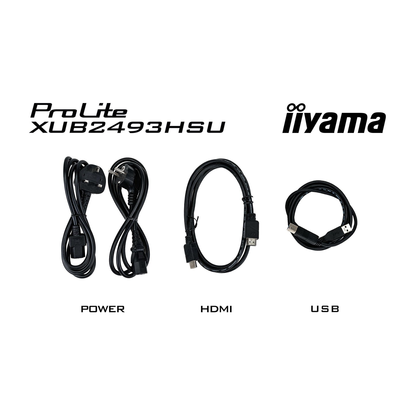 iiyama ProLite XUB2493HSU-B7 24" Full HD LED Display with Height Adjust Stand
