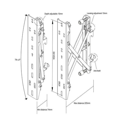 Multibrackets M Pro Series - M Push in Pop out VESA 400