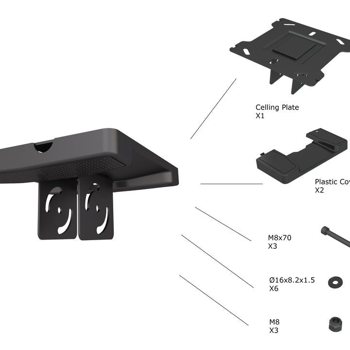 Multibrackets M Pro Series - Ceiling Plate with Plastic Cover Black