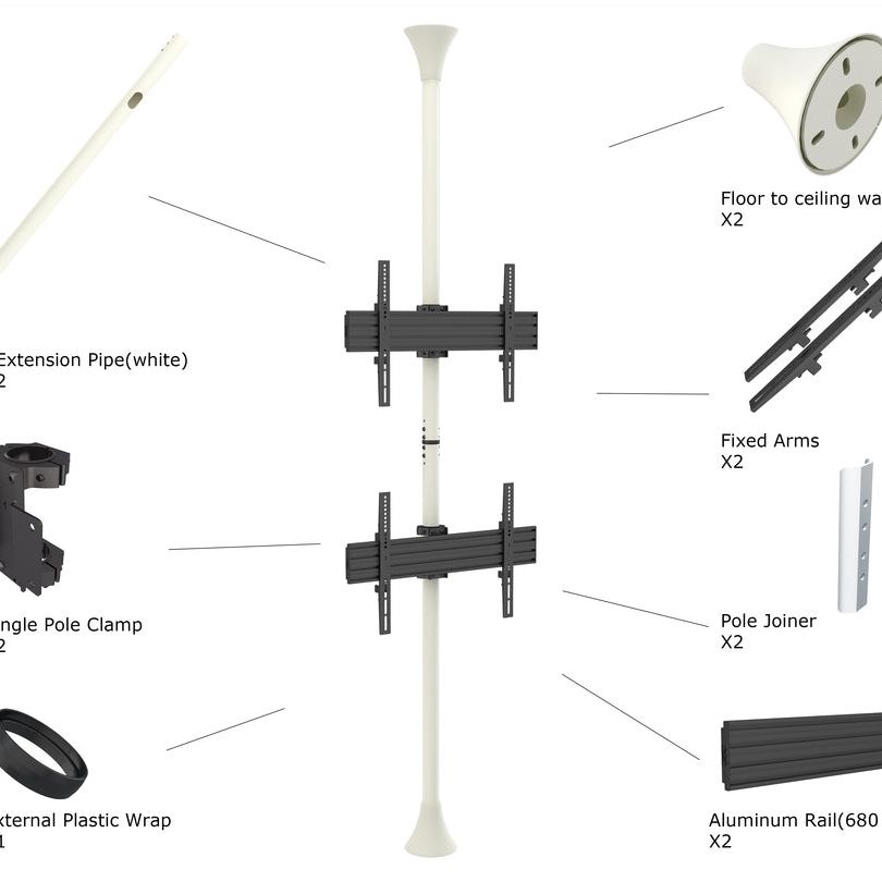 Multibrackets M Floor to Ceiling Mount Pro MBFC2U White