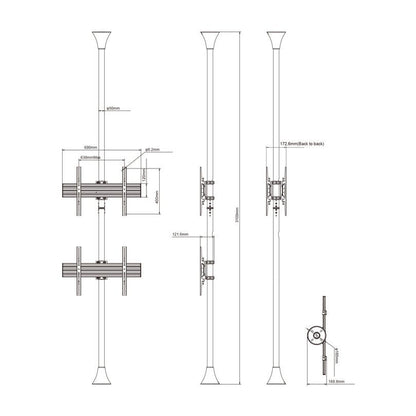 Multibrackets M Floor to Ceiling Mount Pro MBFC2U Chrome
