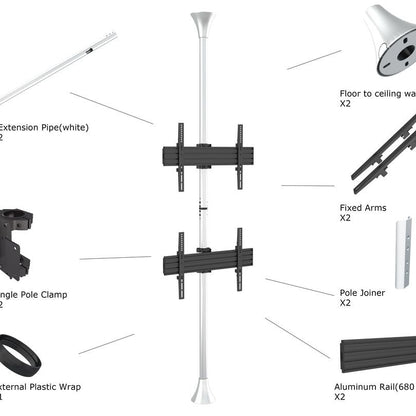 Multibrackets M Floor to Ceiling Mount Pro MBFC2U Chrome