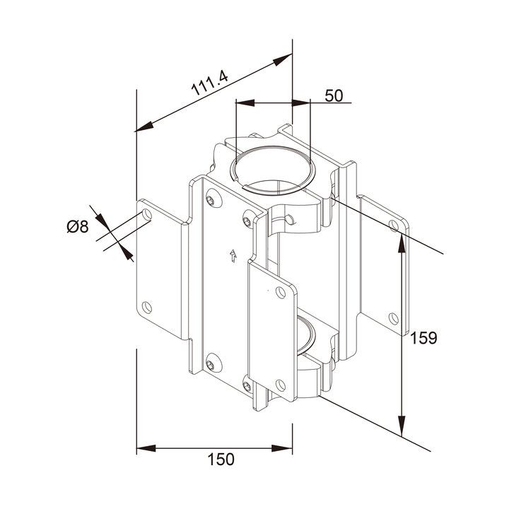 Multibrackets M Pro Series - Dual Pole Clamp