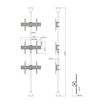 Multibrackets M Floor to Ceiling Mount Pro MBFC3U Brass