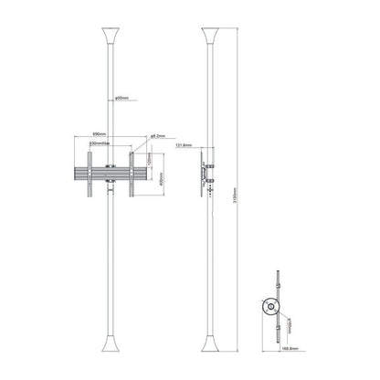 Multibrackets M Floor to Ceiling Mount Pro MBFC1U Brass