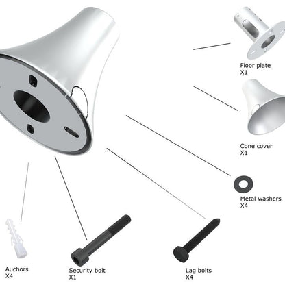 Multibrackets M Pro Series - Floor To Ceiling Wall Plate Chrome