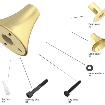 Multibrackets M Pro Series - Floor To Ceiling Wall Plate Brass
