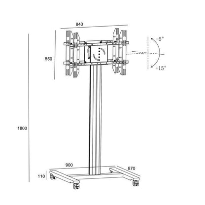 Multibrackets M Public Display Stand 180 HD Back to Back Silver