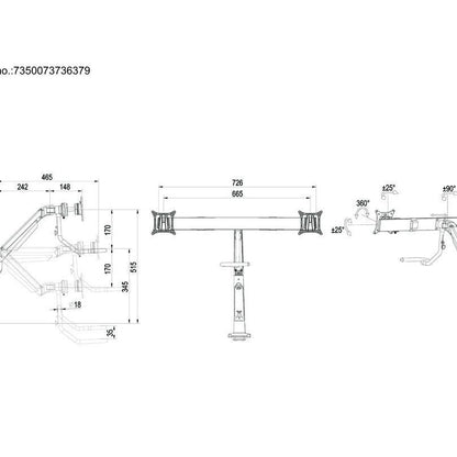 Multibrackets M VESA Gas Lift Arm w. Duo Crossbar 2 White