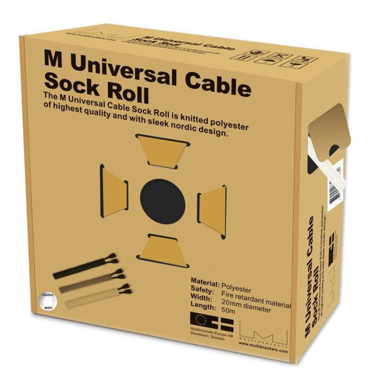 Multibrackets M Universal Cable Sock Roll White 20mm-W 50m-L