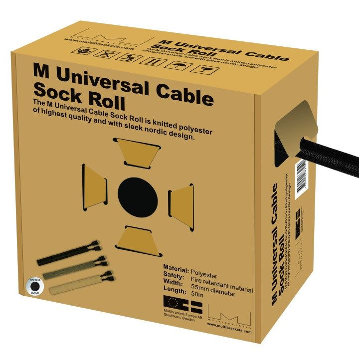 Multibrackets M Universal Cable Sock Roll Black 55mm-W 50m-L