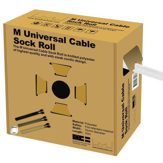 Multibrackets M Universal Cable Sock Roll White 55mm-W 50m-L