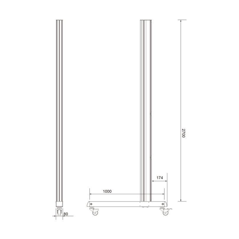 Multibrackets M Pro Series - Wheelbase 270cm Pro inc castors