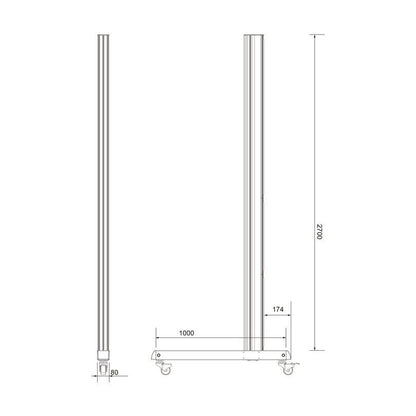 Multibrackets M Pro Series - Wheelbase 270cm Pro inc castors