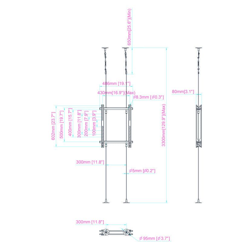 Multibrackets M Pro Series - Wire 3000 Back to Back